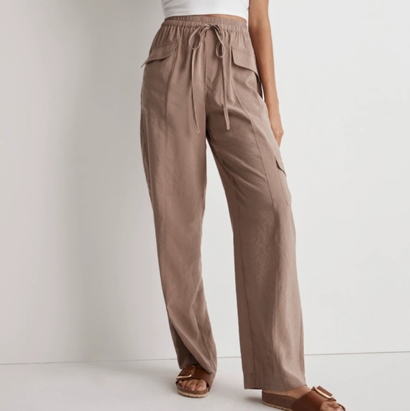 Madewell Pants - Madewell Softdrape Straight Cargo Pants‎ Light Umber XL NEW
